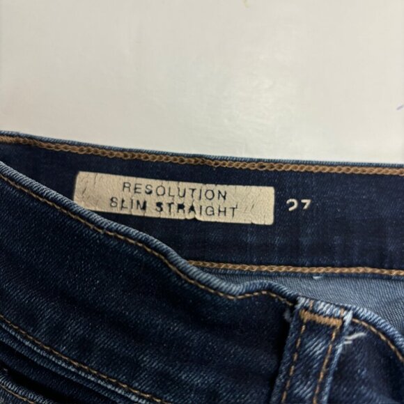 Gap Resolution Slim Straight Raw Hem Women's size 27 Dark Wash Blue Denim jeans - Picture 4 of 6